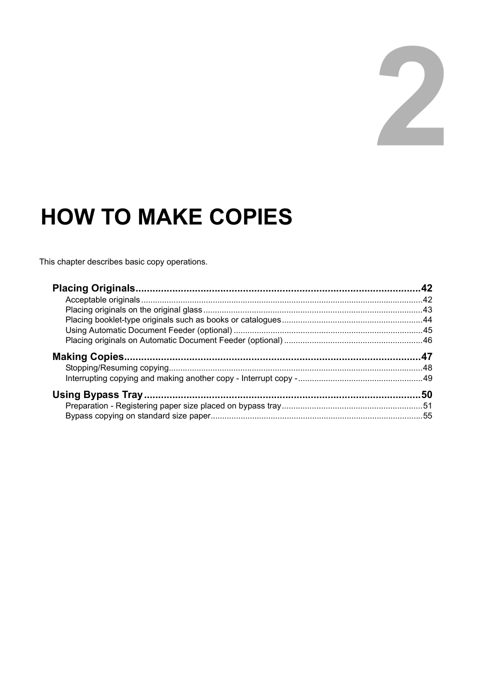 How to make copies, Chapter 2 | Toshiba e-STUDIO166 User Manual | Page 43 / 116