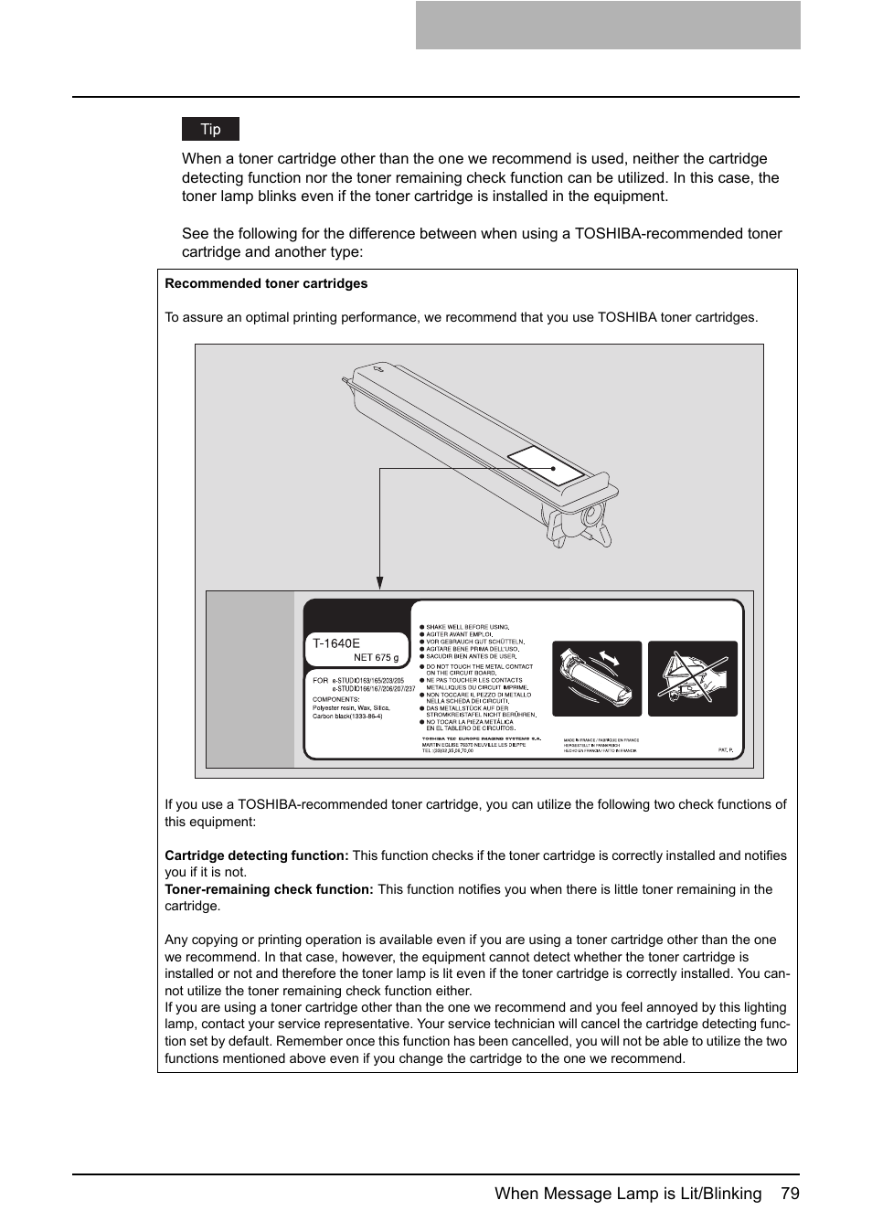 Toshiba e-STUDIO166 User Manual | Page 81 / 116