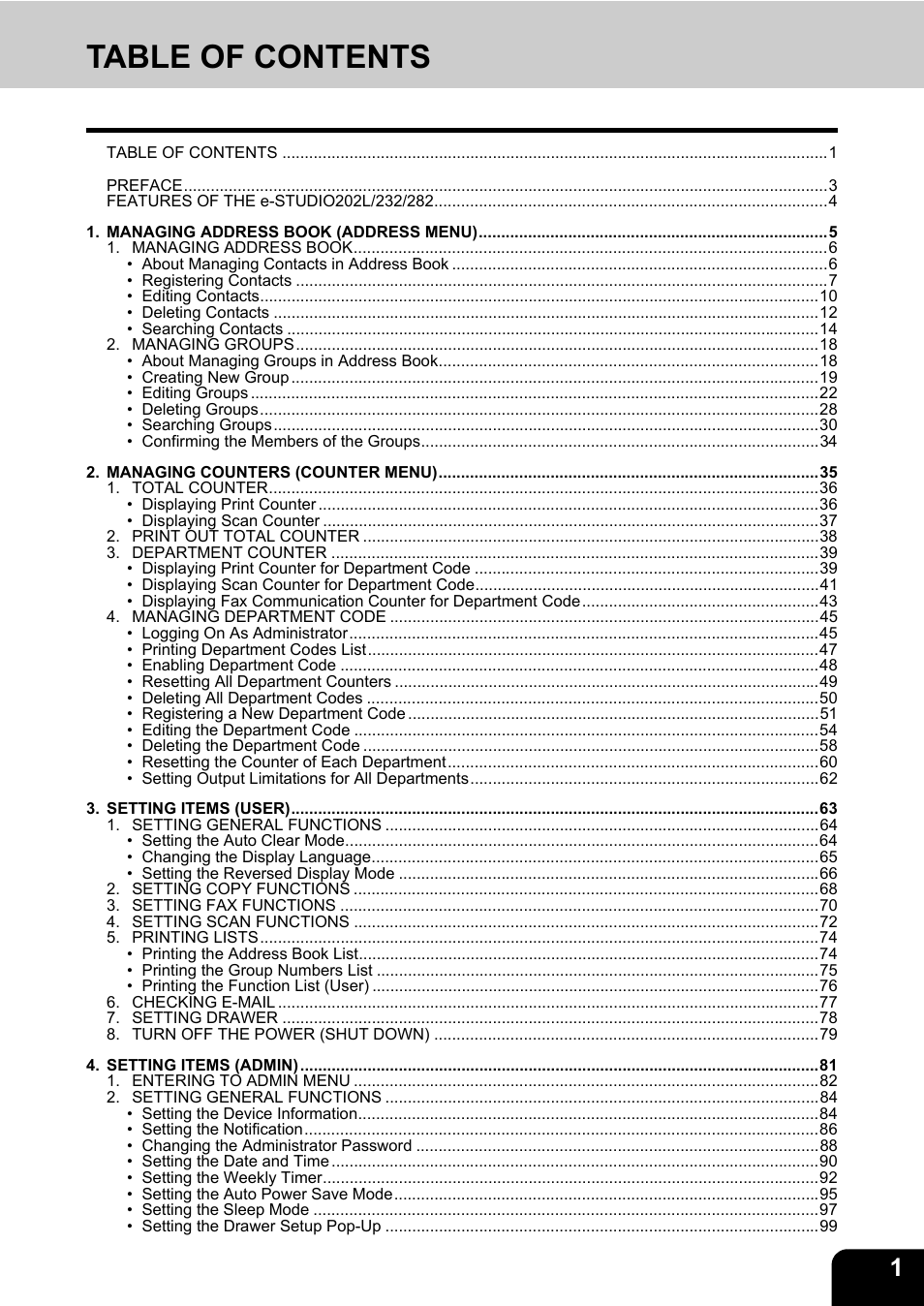 Toshiba E-STUDIO 232 User Manual | Page 3 / 182