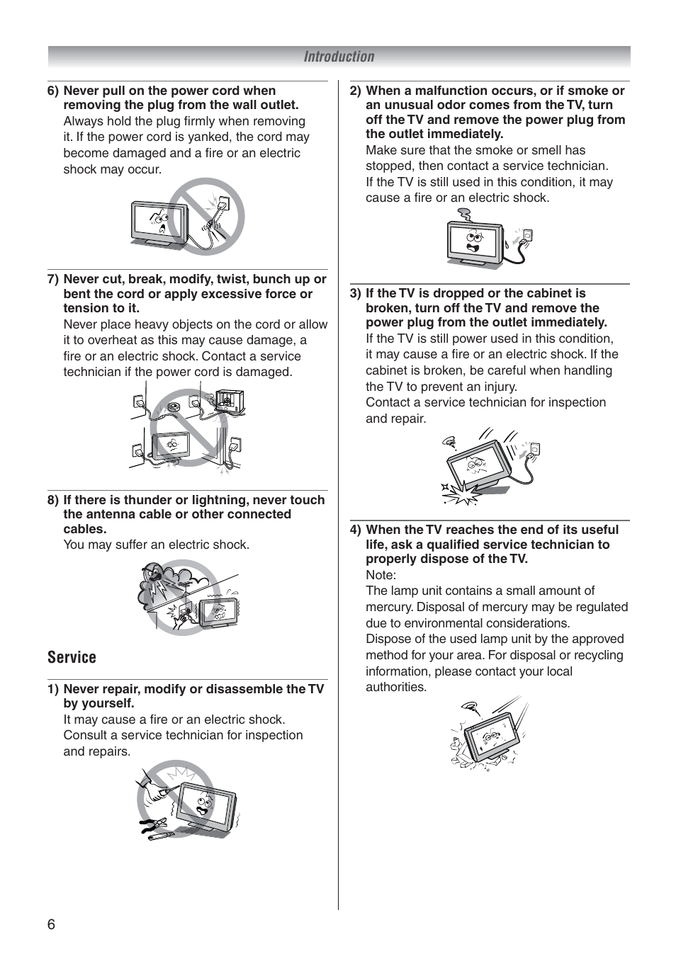 Service | Toshiba 37A3500A User Manual | Page 6 / 36