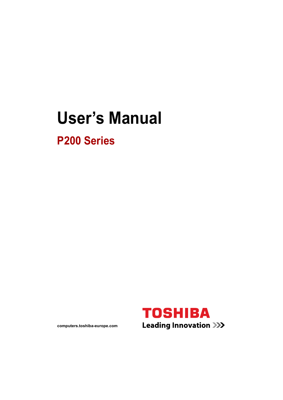 Toshiba P200 Series User Manual | 183 pages