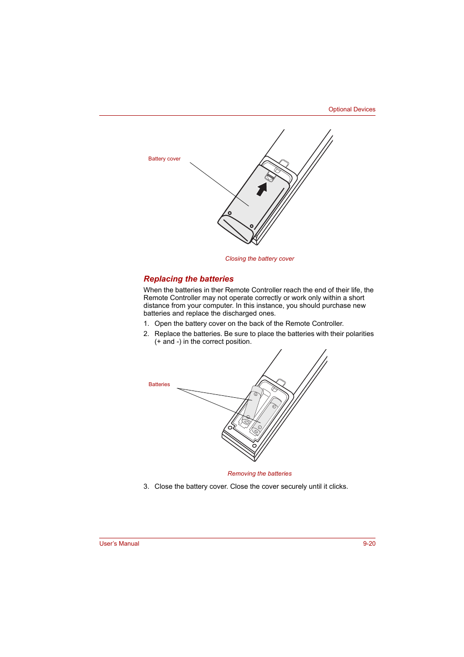 Replacing the batteries | Toshiba P200 Series User Manual | Page 141 / 183