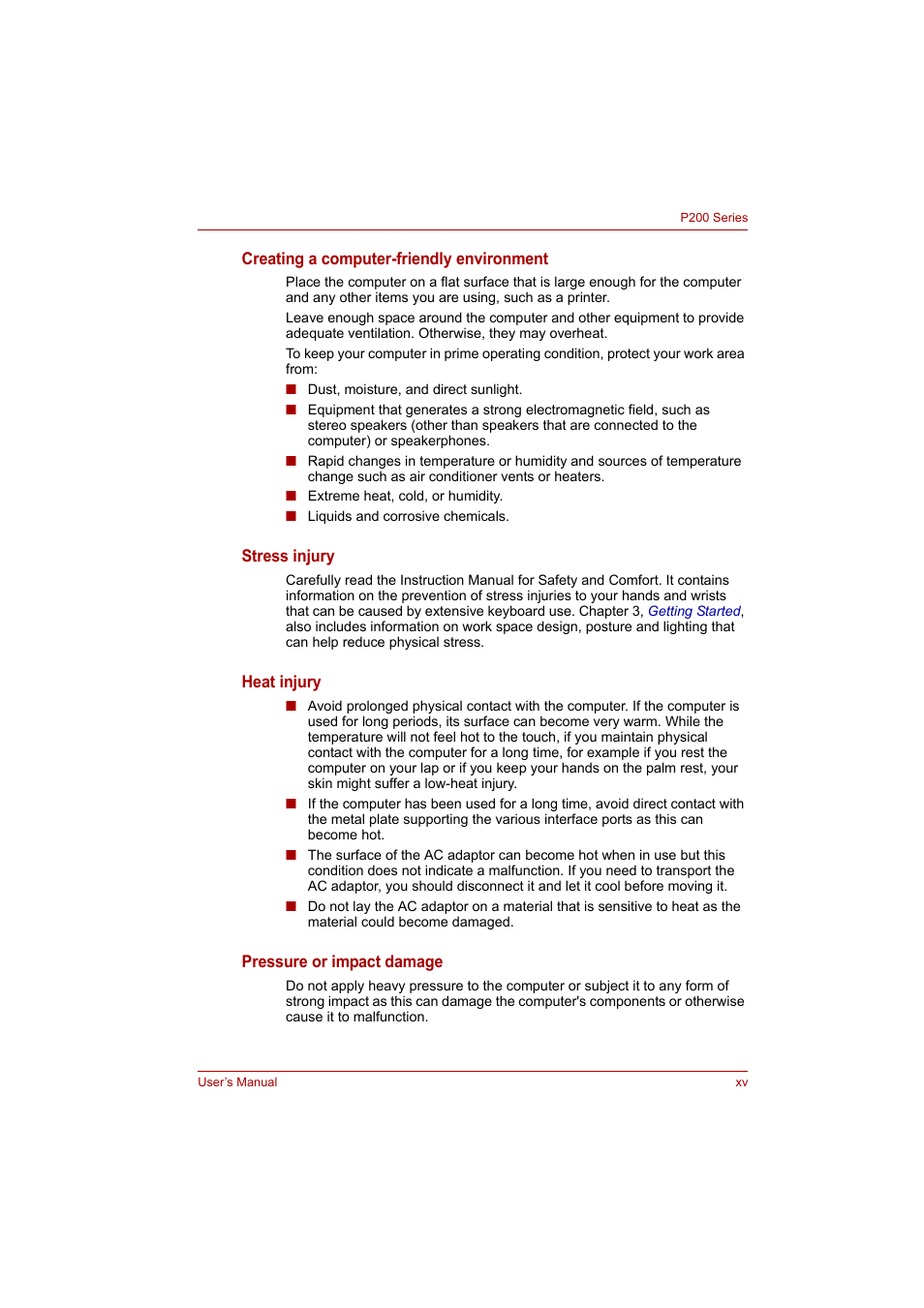 Toshiba P200 Series User Manual | Page 15 / 183