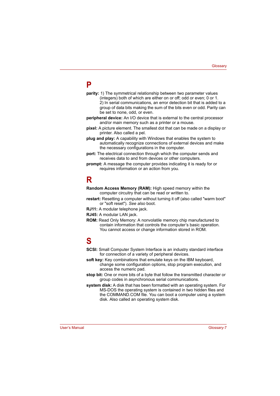 Toshiba P200 Series User Manual | Page 182 / 183
