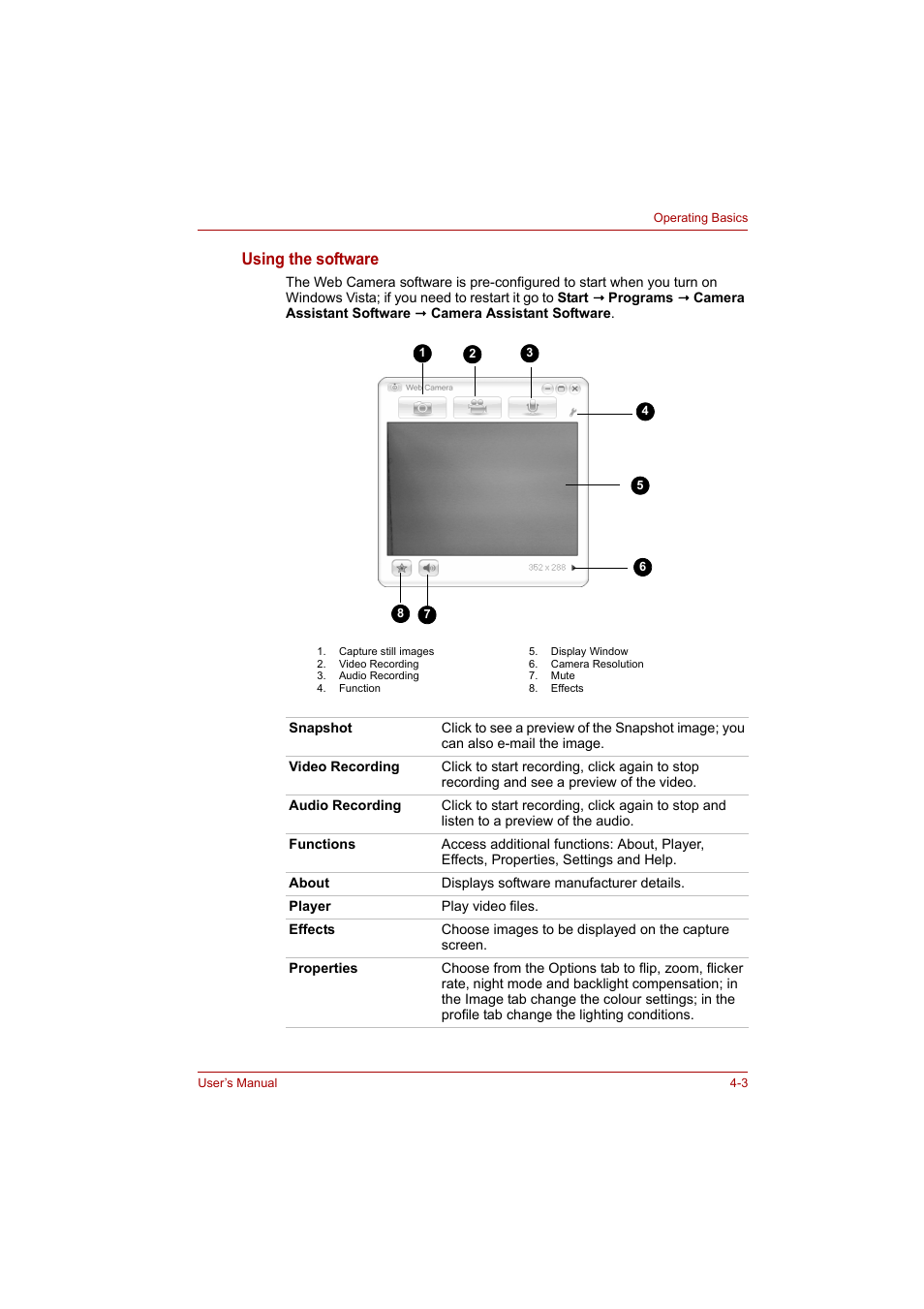 Using the software | Toshiba P200 Series User Manual | Page 60 / 183