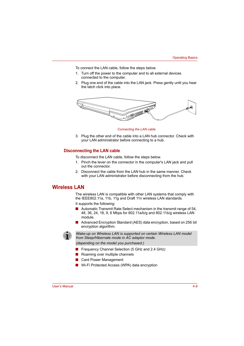 Wireless lan, Wireless lan -8 | Toshiba P200 Series User Manual | Page 65 / 183