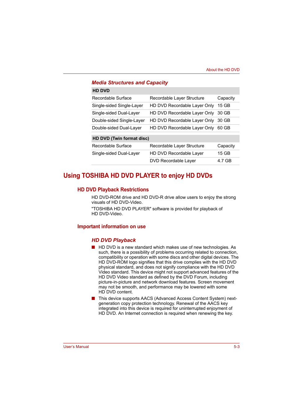 Using toshiba hd dvd player to enjoy hd dvds, Using toshiba hd dvd player to enjoy hd dvds -3 | Toshiba P200 Series User Manual | Page 79 / 183