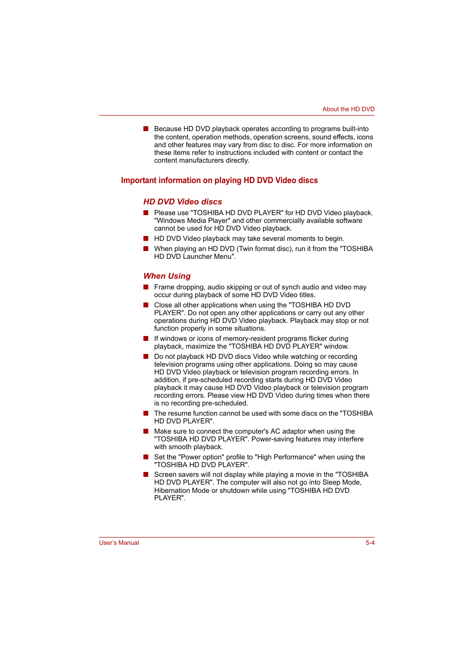 Toshiba P200 Series User Manual | Page 80 / 183