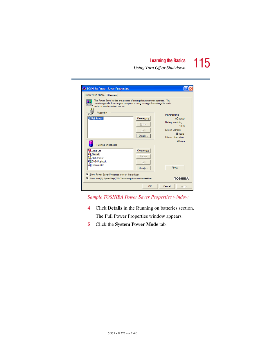 Toshiba Satellite 5205 Series User Manual | Page 115 / 312