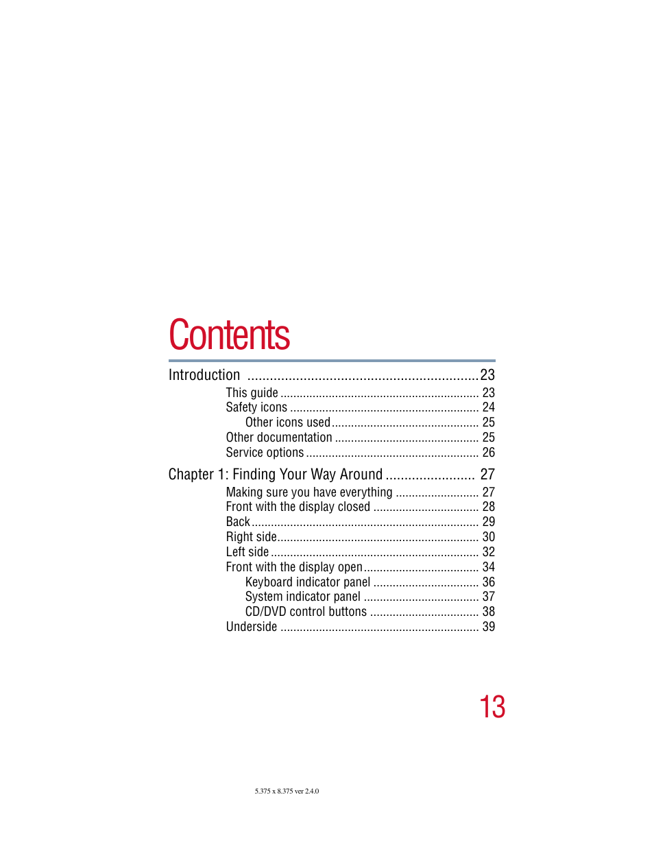 Toshiba Satellite 5205 Series User Manual | Page 13 / 312