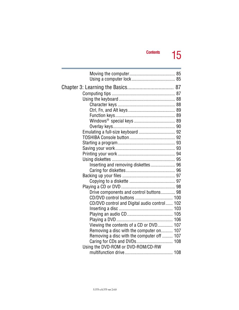 Toshiba Satellite 5205 Series User Manual | Page 15 / 312