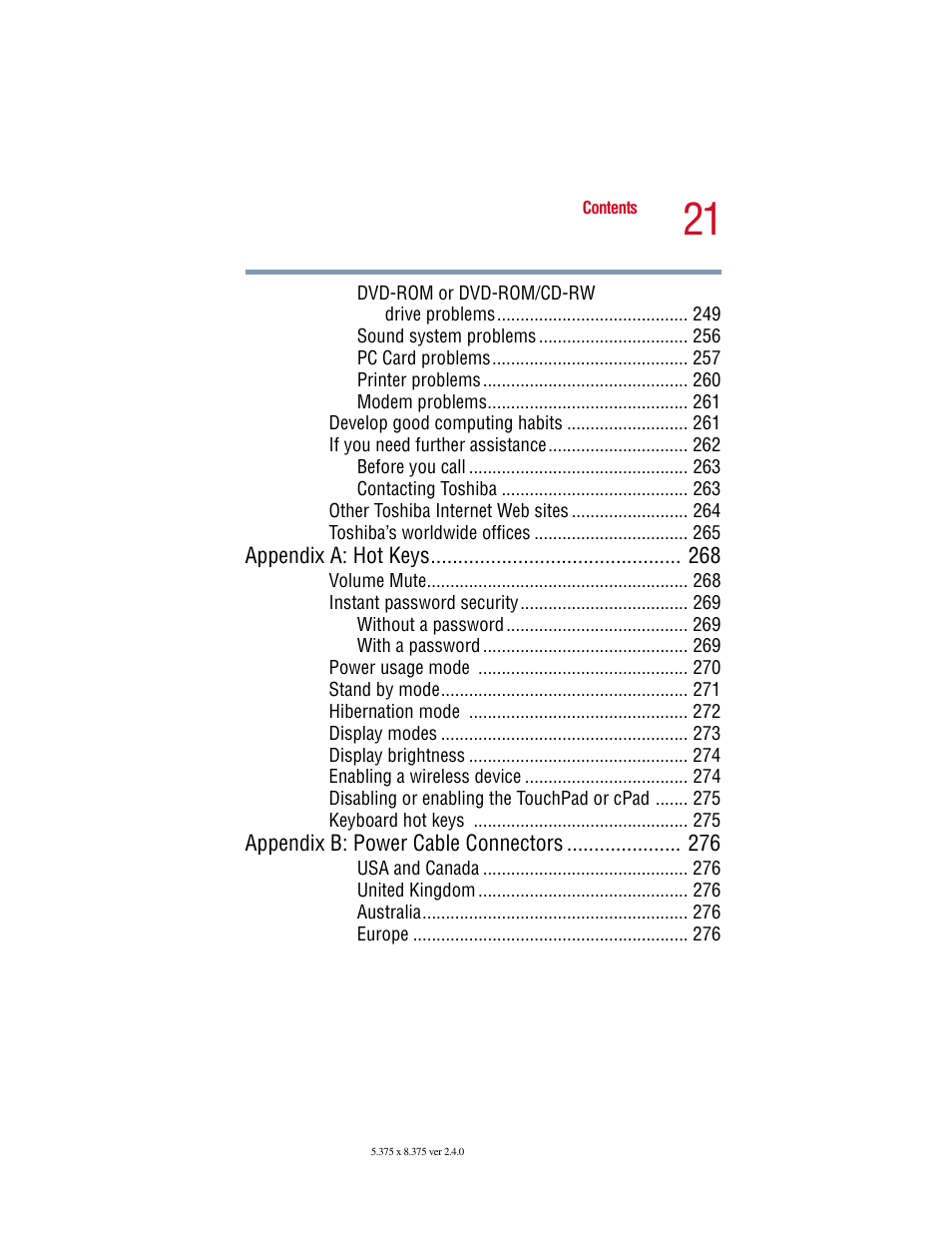 Toshiba Satellite 5205 Series User Manual | Page 21 / 312