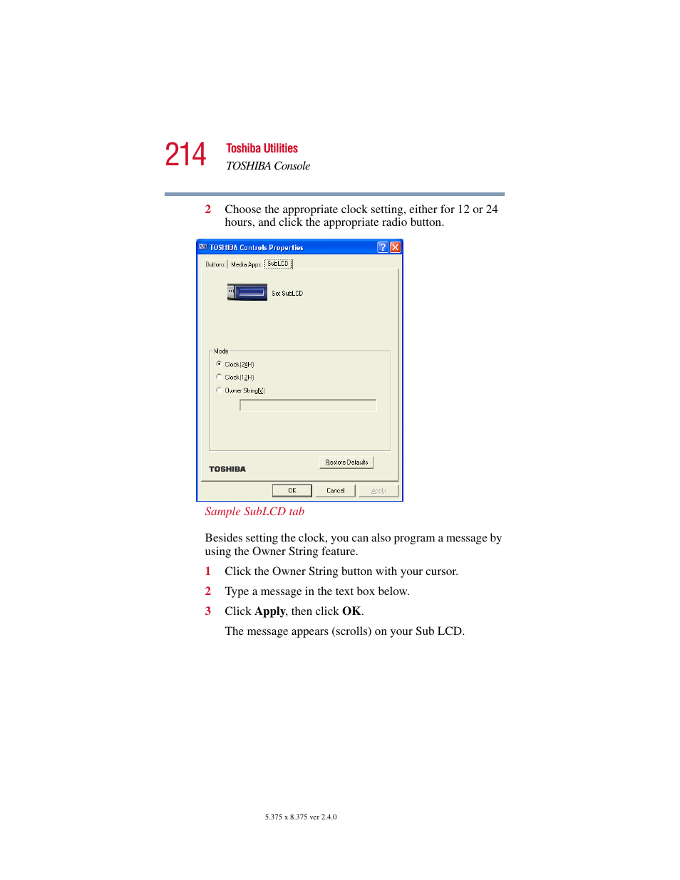 Toshiba Satellite 5205 Series User Manual | Page 214 / 312