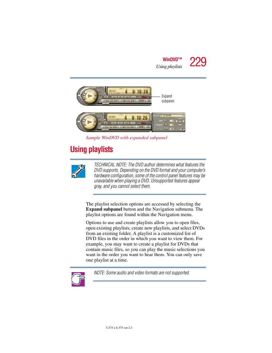 Using playlists | Toshiba Satellite 5205 Series User Manual | Page 229 / 312