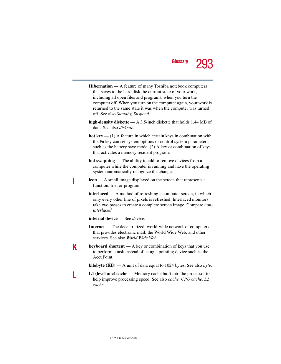 Toshiba Satellite 5205 Series User Manual | Page 293 / 312