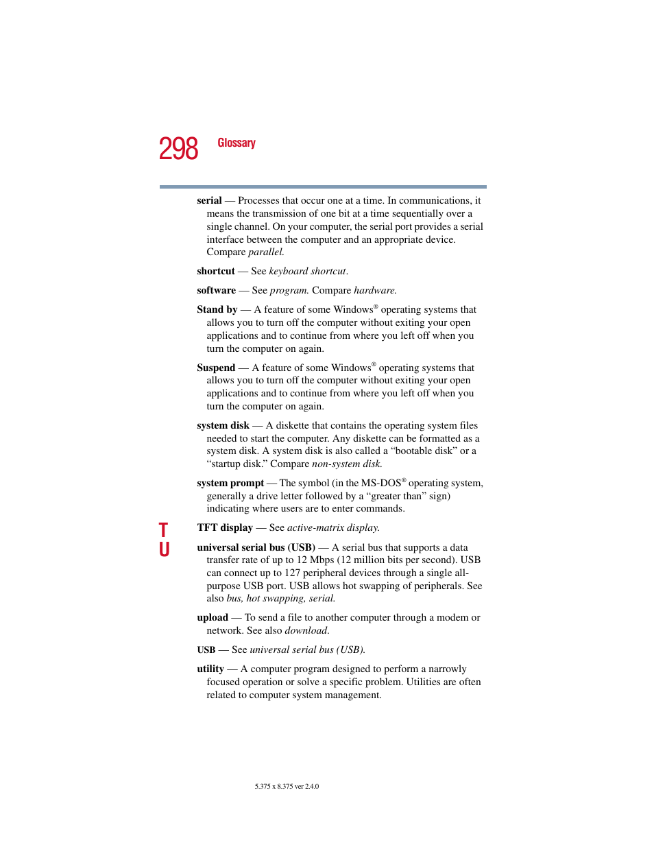 Toshiba Satellite 5205 Series User Manual | Page 298 / 312