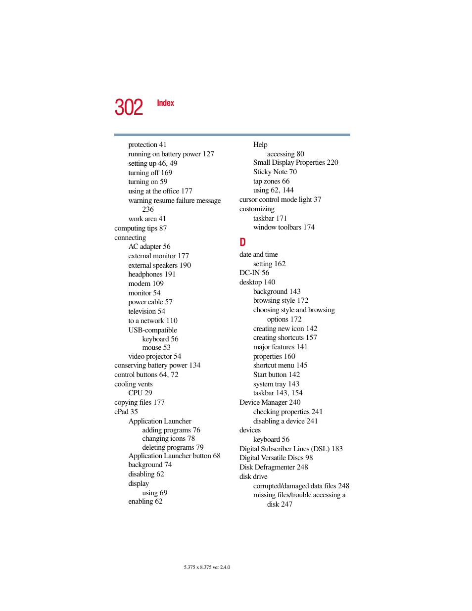 Toshiba Satellite 5205 Series User Manual | Page 302 / 312