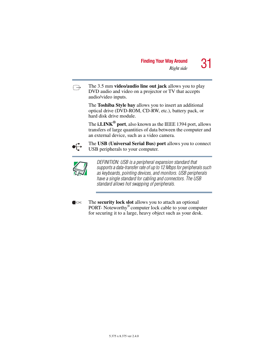 Toshiba Satellite 5205 Series User Manual | Page 31 / 312