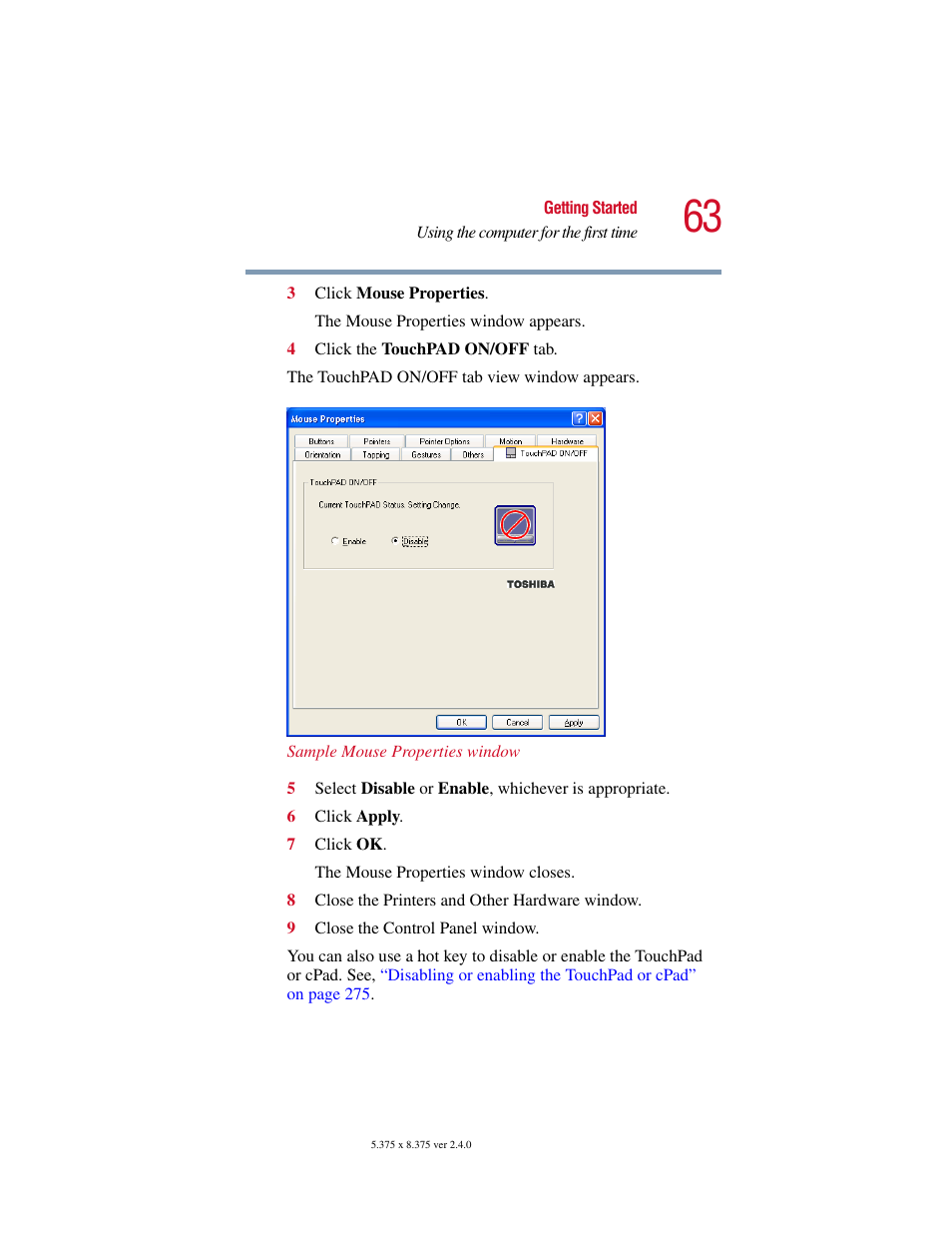 Toshiba Satellite 5205 Series User Manual | Page 63 / 312