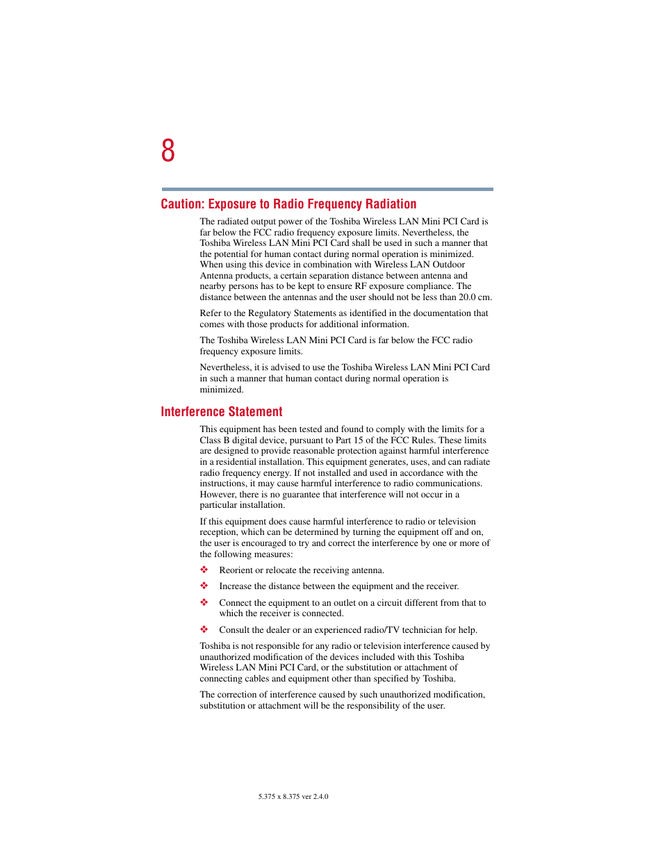 Toshiba Satellite 5205 Series User Manual | Page 8 / 312