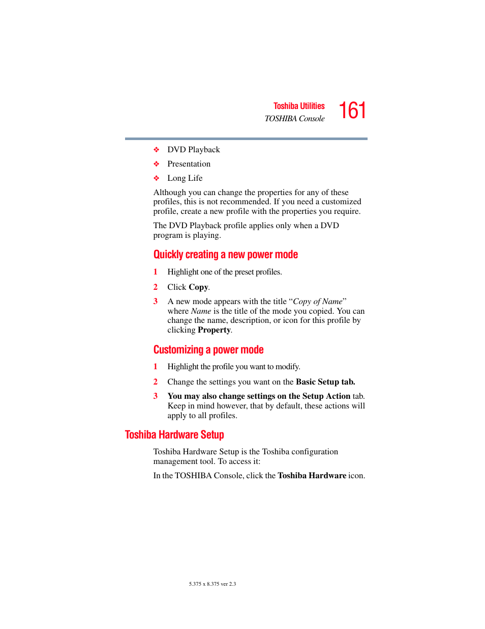 Toshiba hardware setup | Toshiba SATELLITE A60 User Manual | Page 161 / 242