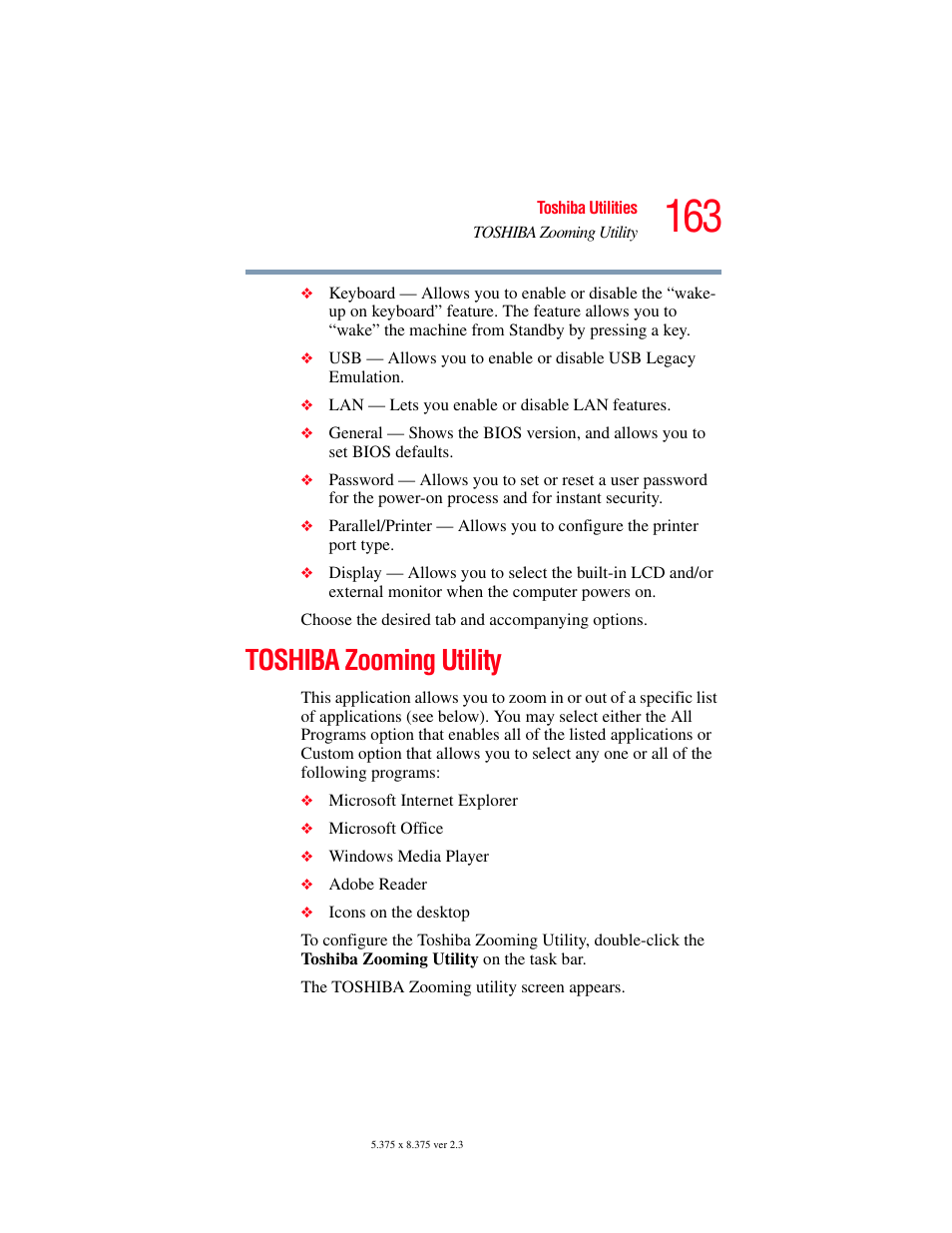 Toshiba zooming utility | Toshiba SATELLITE A60 User Manual | Page 163 / 242