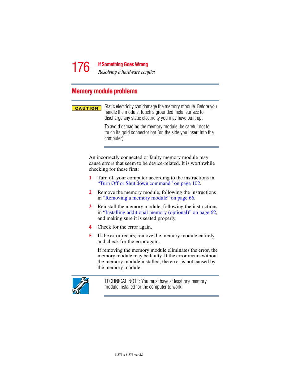 Memory module problems | Toshiba SATELLITE A60 User Manual | Page 176 / 242