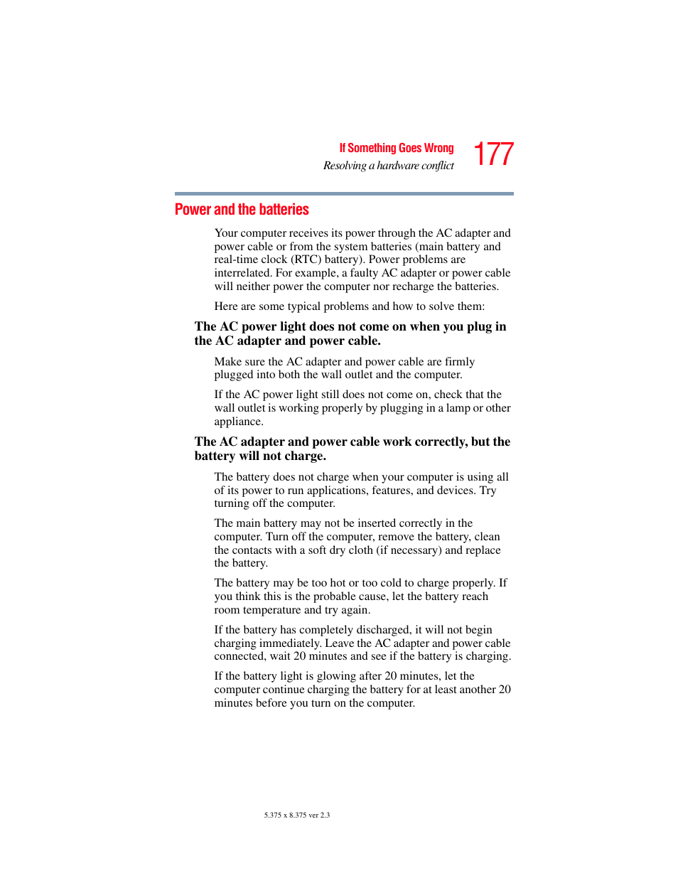 Power and the batteries | Toshiba SATELLITE A60 User Manual | Page 177 / 242