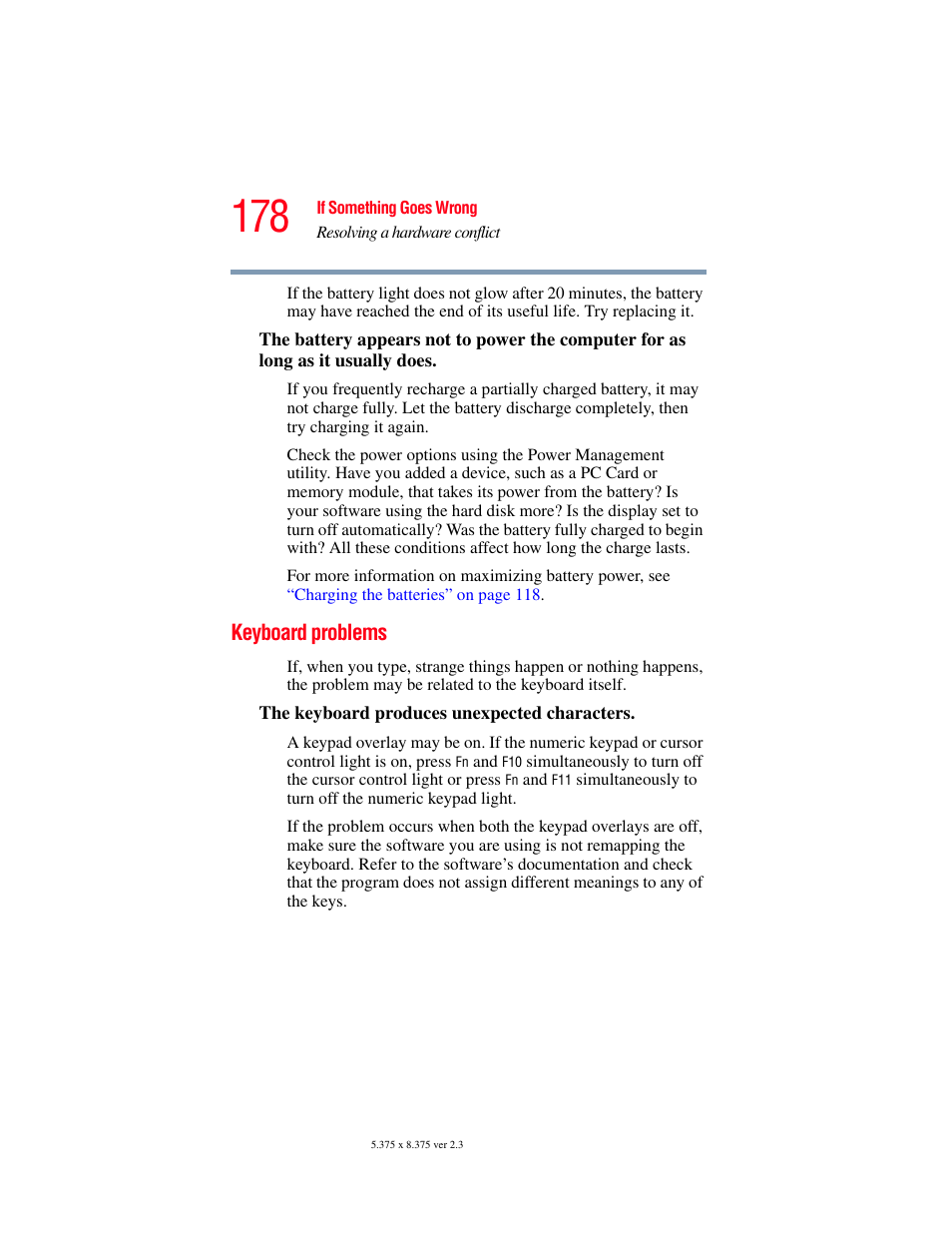 Keyboard problems | Toshiba SATELLITE A60 User Manual | Page 178 / 242