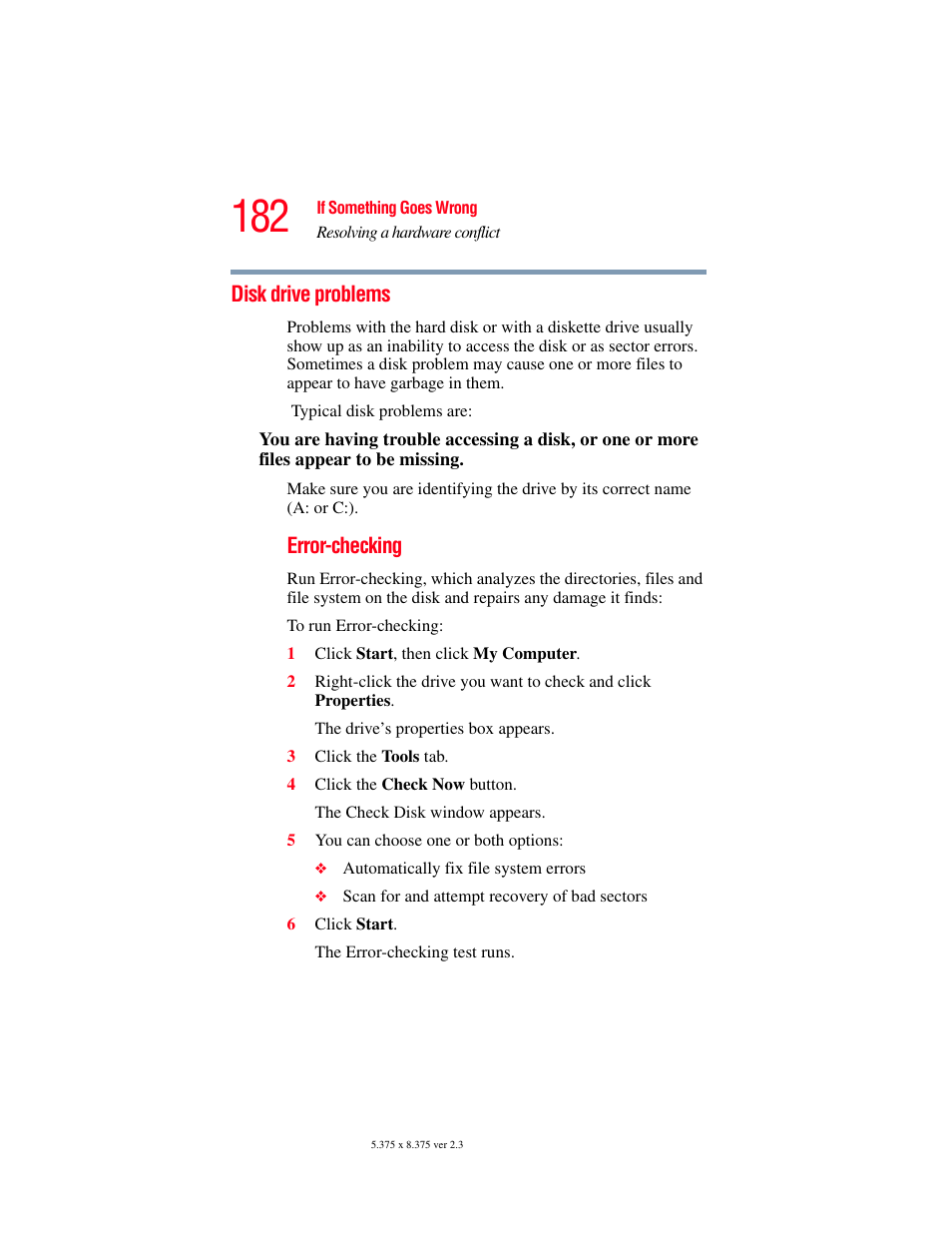 Disk drive problems | Toshiba SATELLITE A60 User Manual | Page 182 / 242