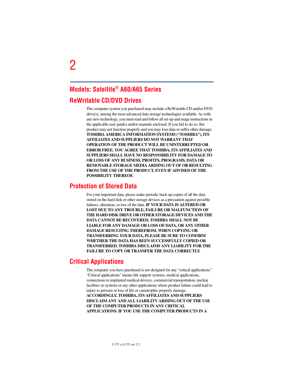 Toshiba SATELLITE A60 User Manual | Page 2 / 242