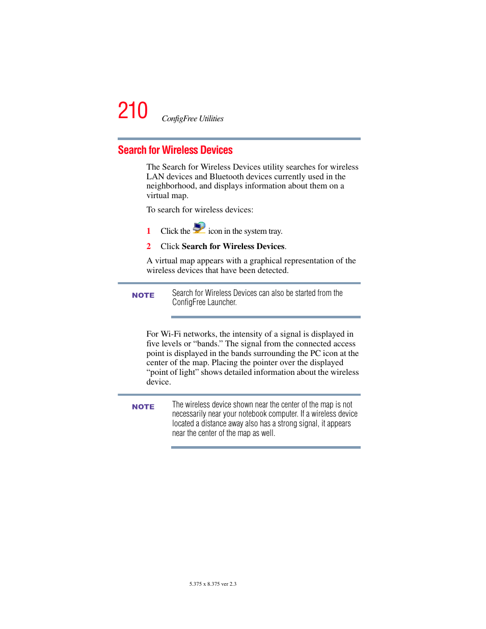 Search for wireless devices, Search for wireless devices” on | Toshiba SATELLITE A60 User Manual | Page 210 / 242