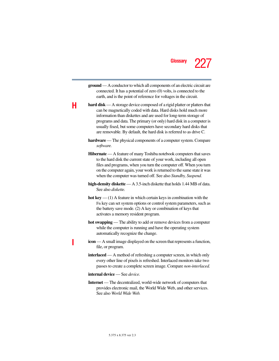 Toshiba SATELLITE A60 User Manual | Page 227 / 242