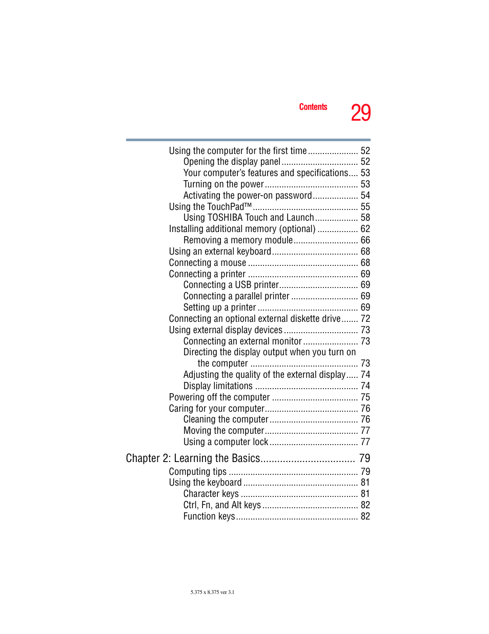 Toshiba SATELLITE A60 User Manual | Page 29 / 242