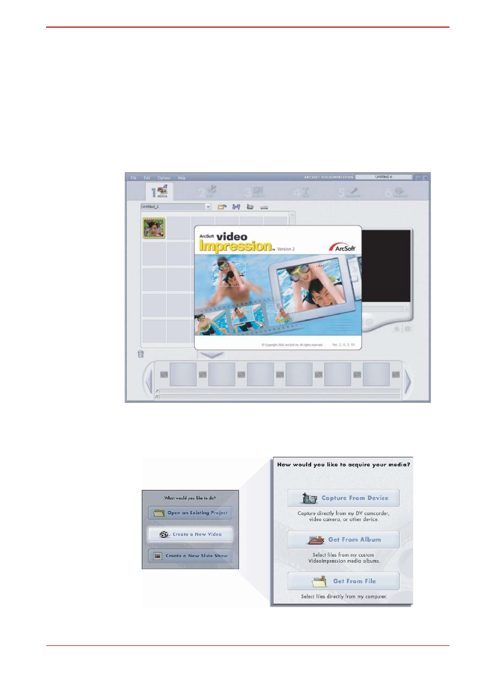 Getting started with arcsoft videoimpressiontm, Getting started with arcsoft videoimpression | Toshiba USB Webcam User Manual | Page 10 / 17