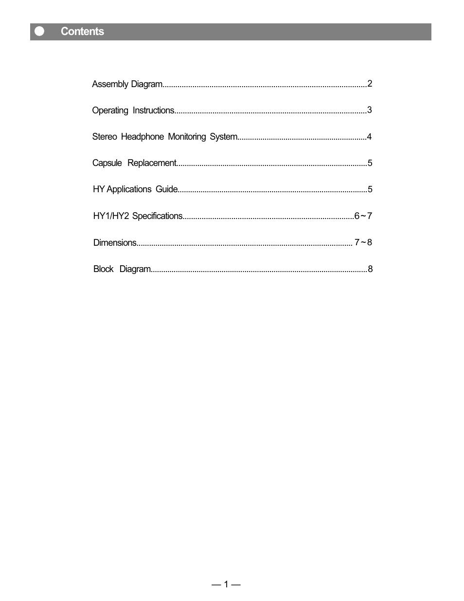 Toshiba HY1 User Manual | Page 2 / 10