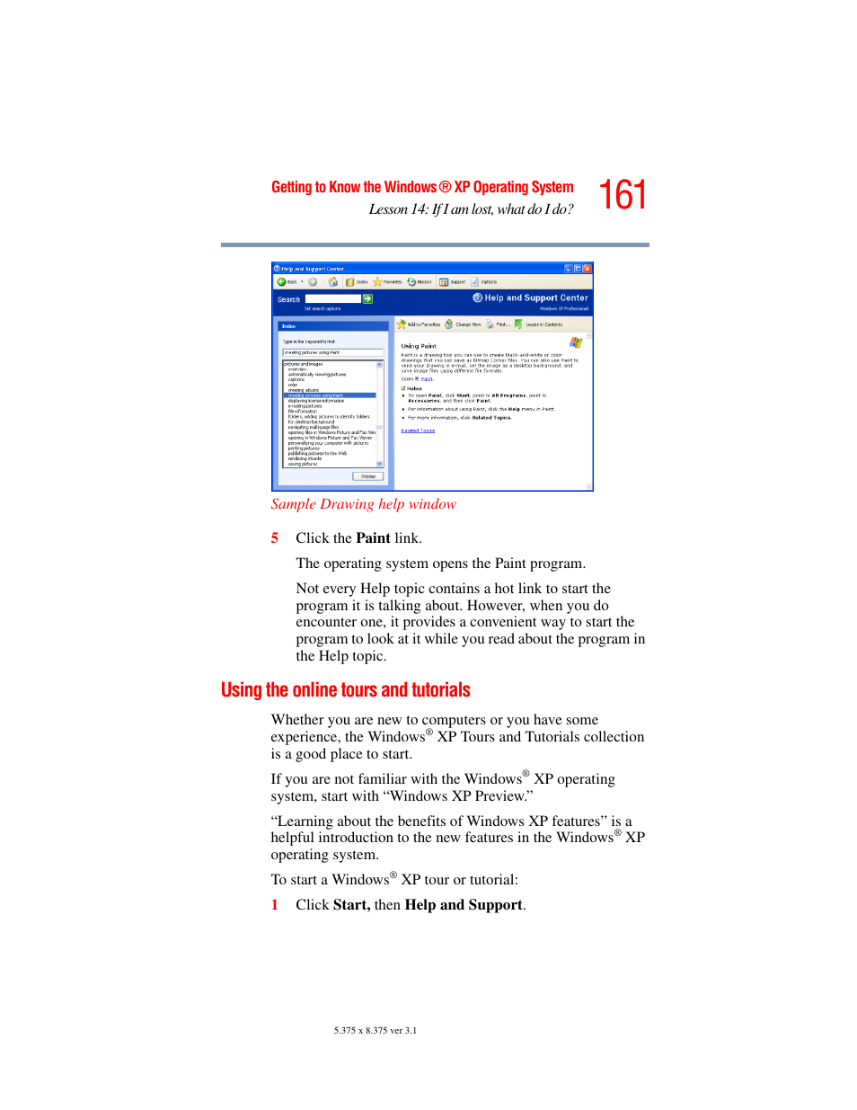Using the online tours and tutorials | Toshiba A45 User Manual | Page 161 / 277