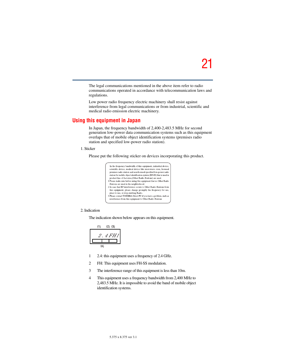 Toshiba A45 User Manual | Page 21 / 277