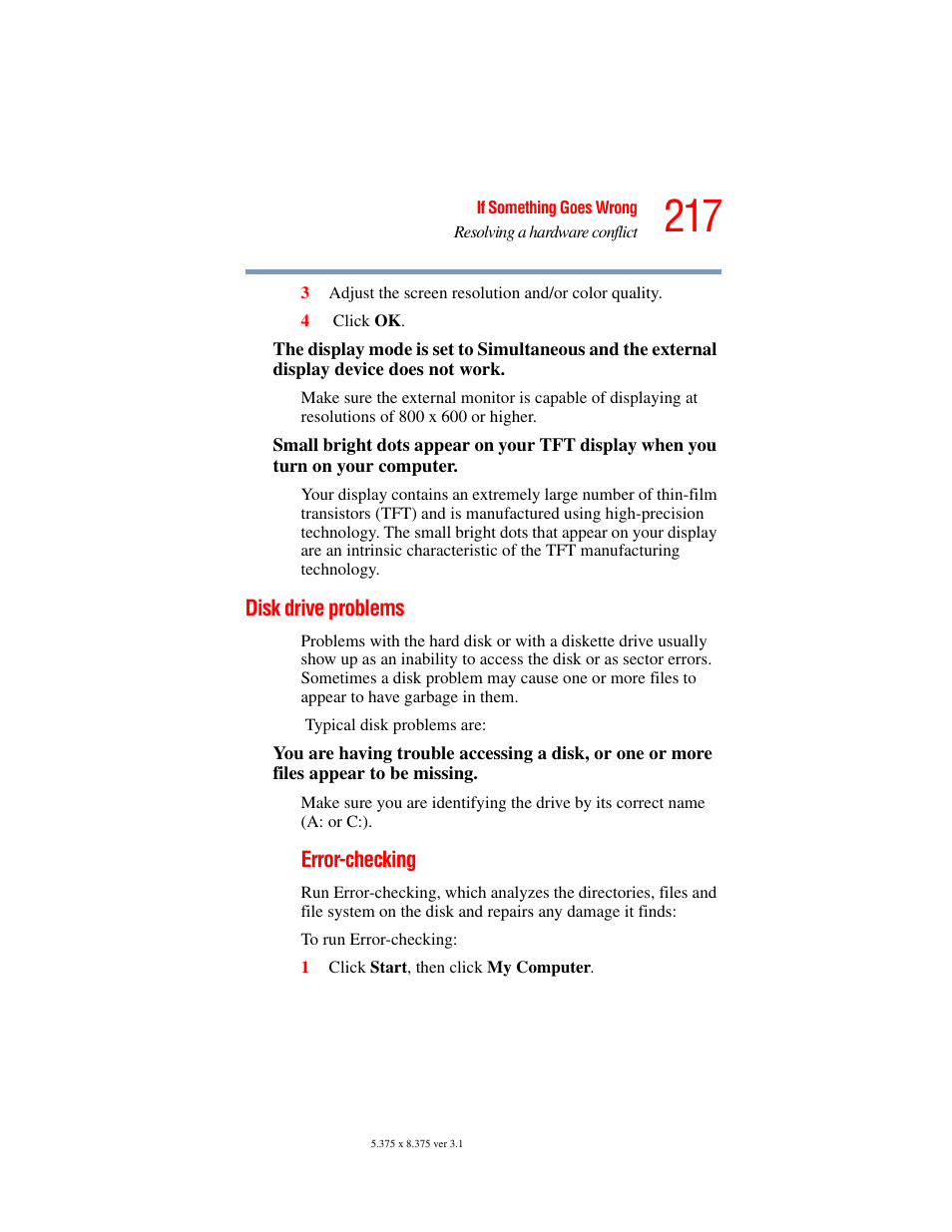 Disk drive problems | Toshiba A45 User Manual | Page 217 / 277