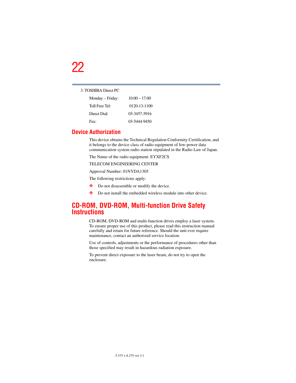 Toshiba A45 User Manual | Page 22 / 277