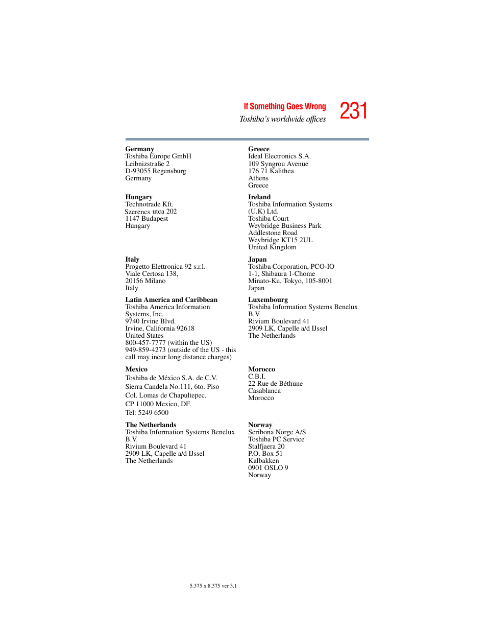 Toshiba A45 User Manual | Page 231 / 277