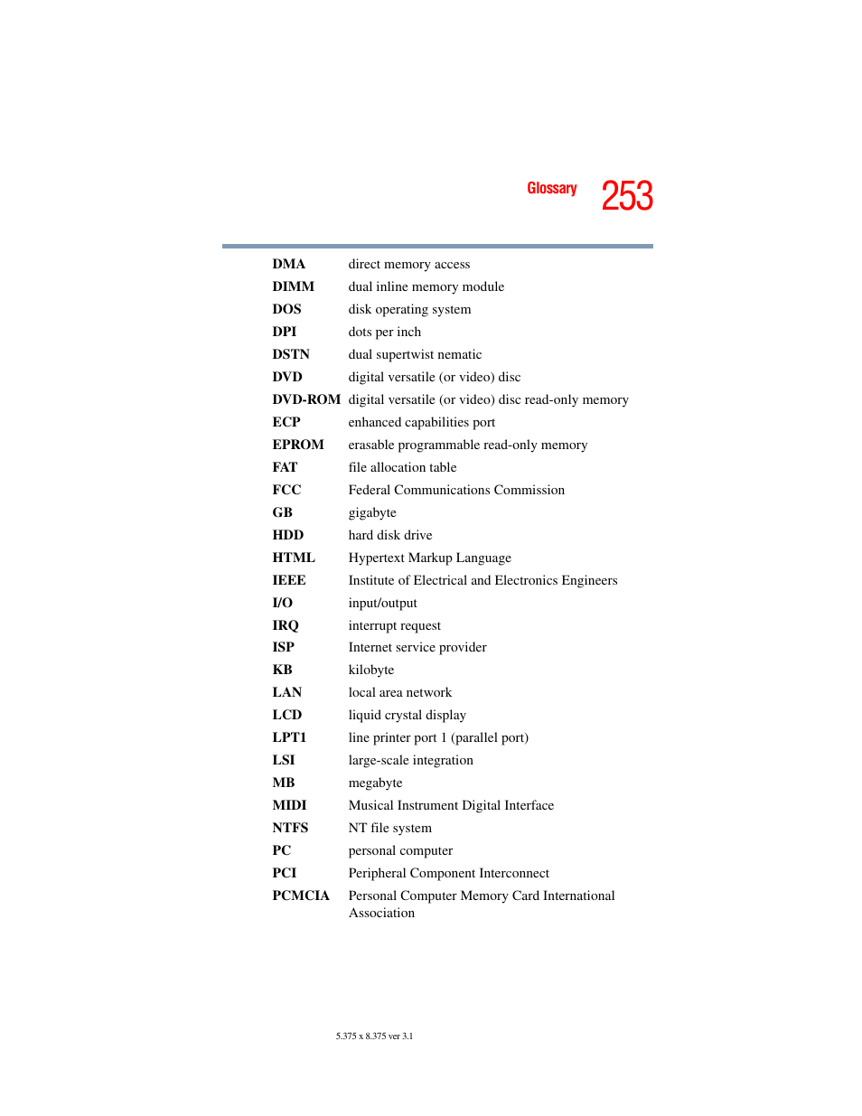 Toshiba A45 User Manual | Page 253 / 277