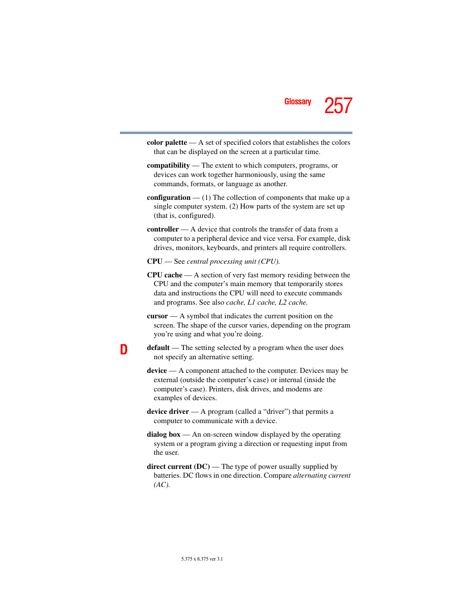 Toshiba A45 User Manual | Page 257 / 277