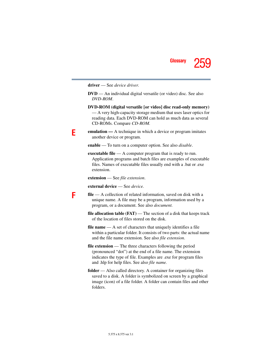 Toshiba A45 User Manual | Page 259 / 277