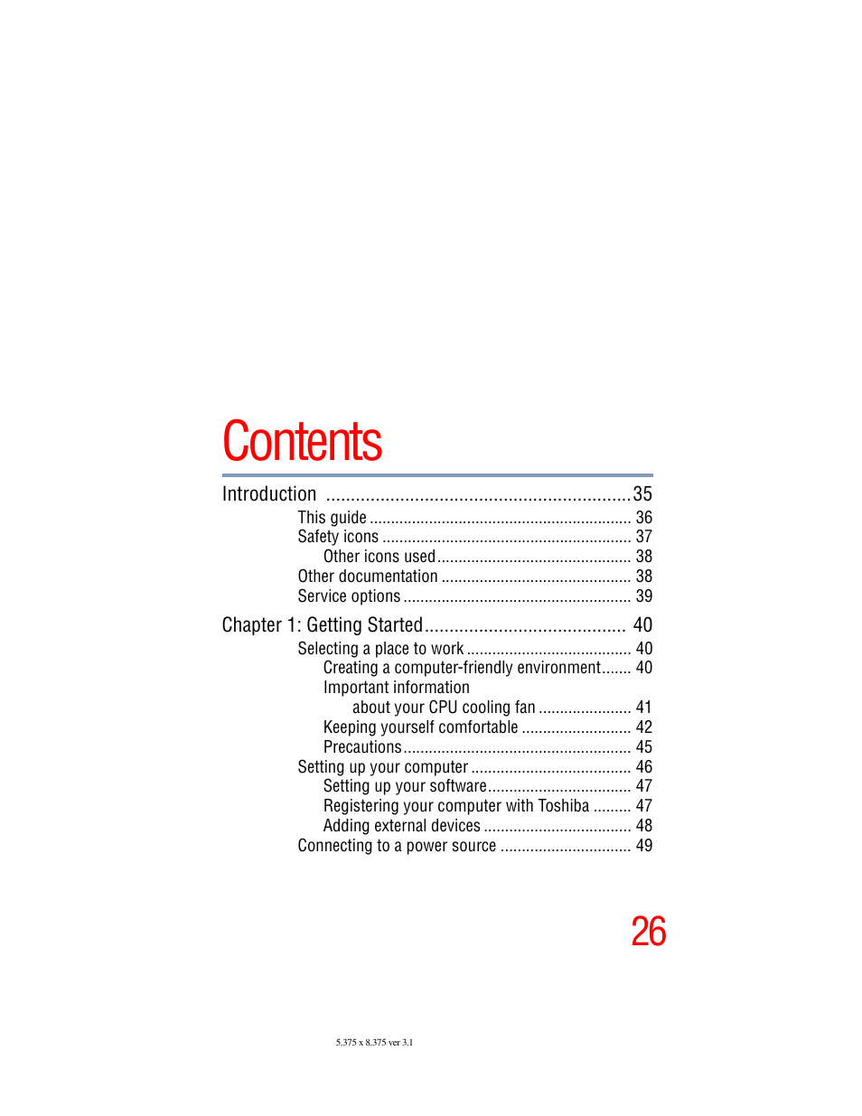 Toshiba A45 User Manual | Page 26 / 277