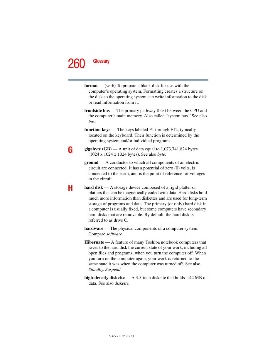 Toshiba A45 User Manual | Page 260 / 277