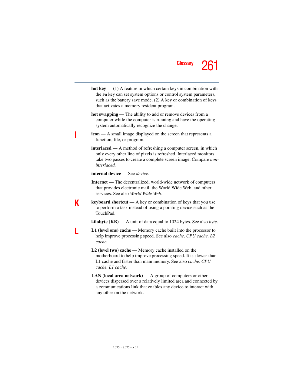 Toshiba A45 User Manual | Page 261 / 277