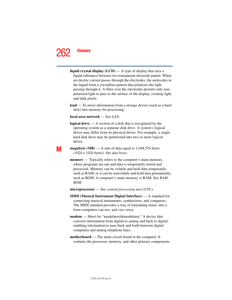 Toshiba A45 User Manual | Page 262 / 277