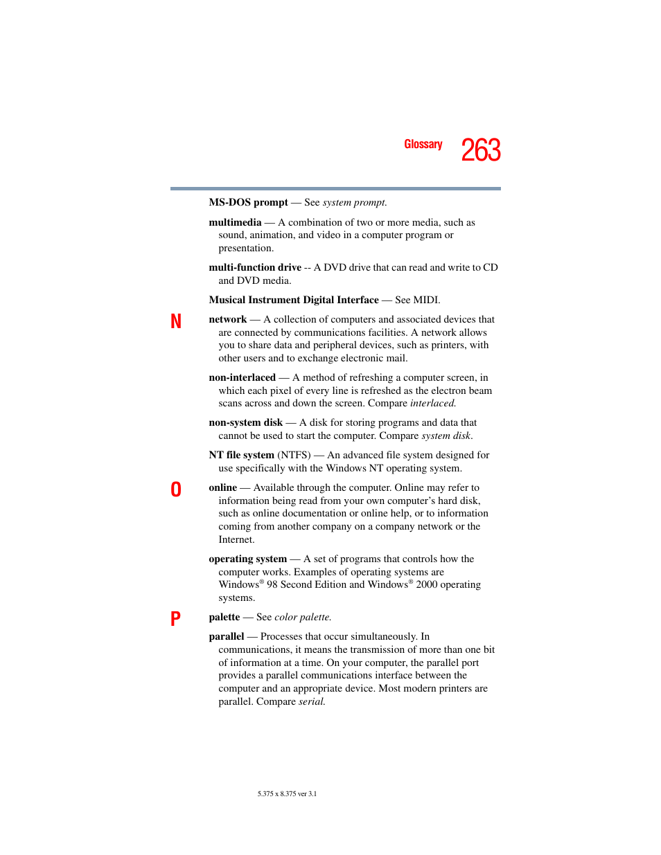 Toshiba A45 User Manual | Page 263 / 277