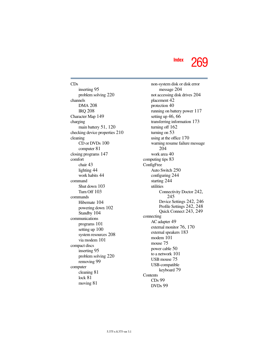 Toshiba A45 User Manual | Page 269 / 277